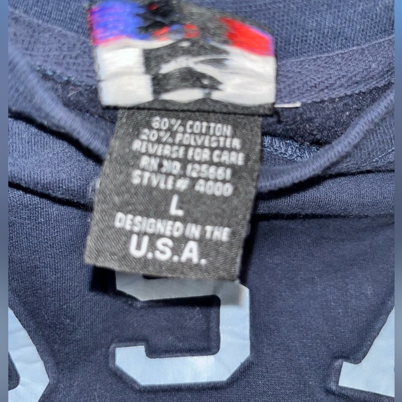 USA-Embossed Crewneck Fleece Sweatshirt - Picture 6 of 7